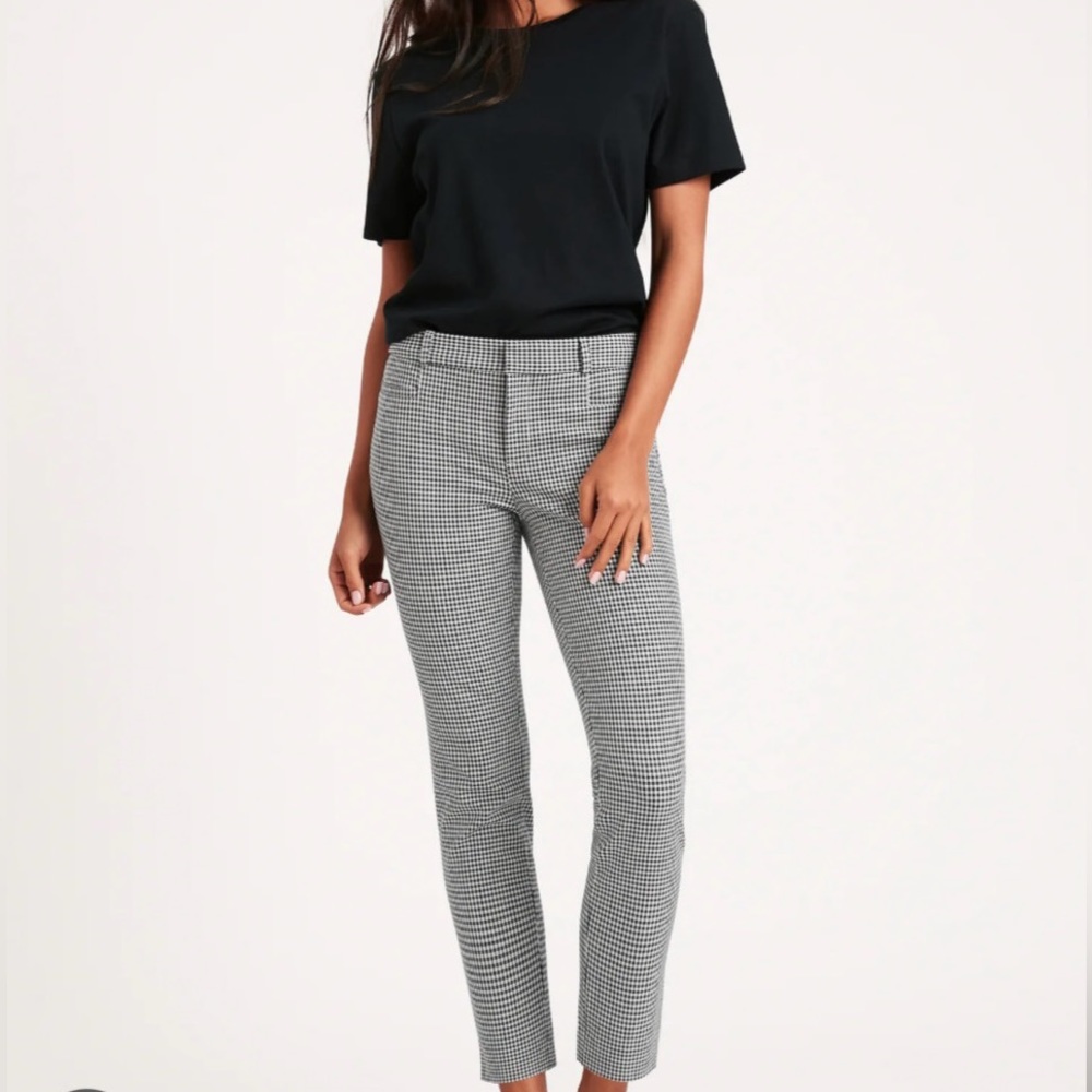 Banana Republic Sloan Mid-Rise Skinny Pants Houndstooth, Size 2
